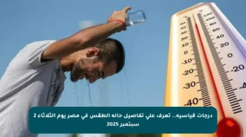 درجات قياسية.. تعرف على تفاصيل حالة الطقس في مصر يوم الثلاثاء 2 سبتمبر 2025
